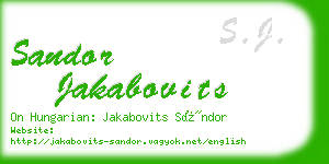 sandor jakabovits business card